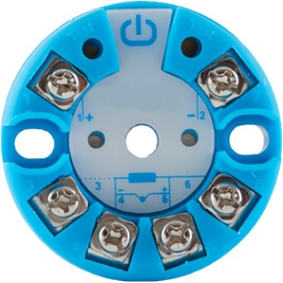 convertisseur thermocouple 4-20ma cylindrique et bleu